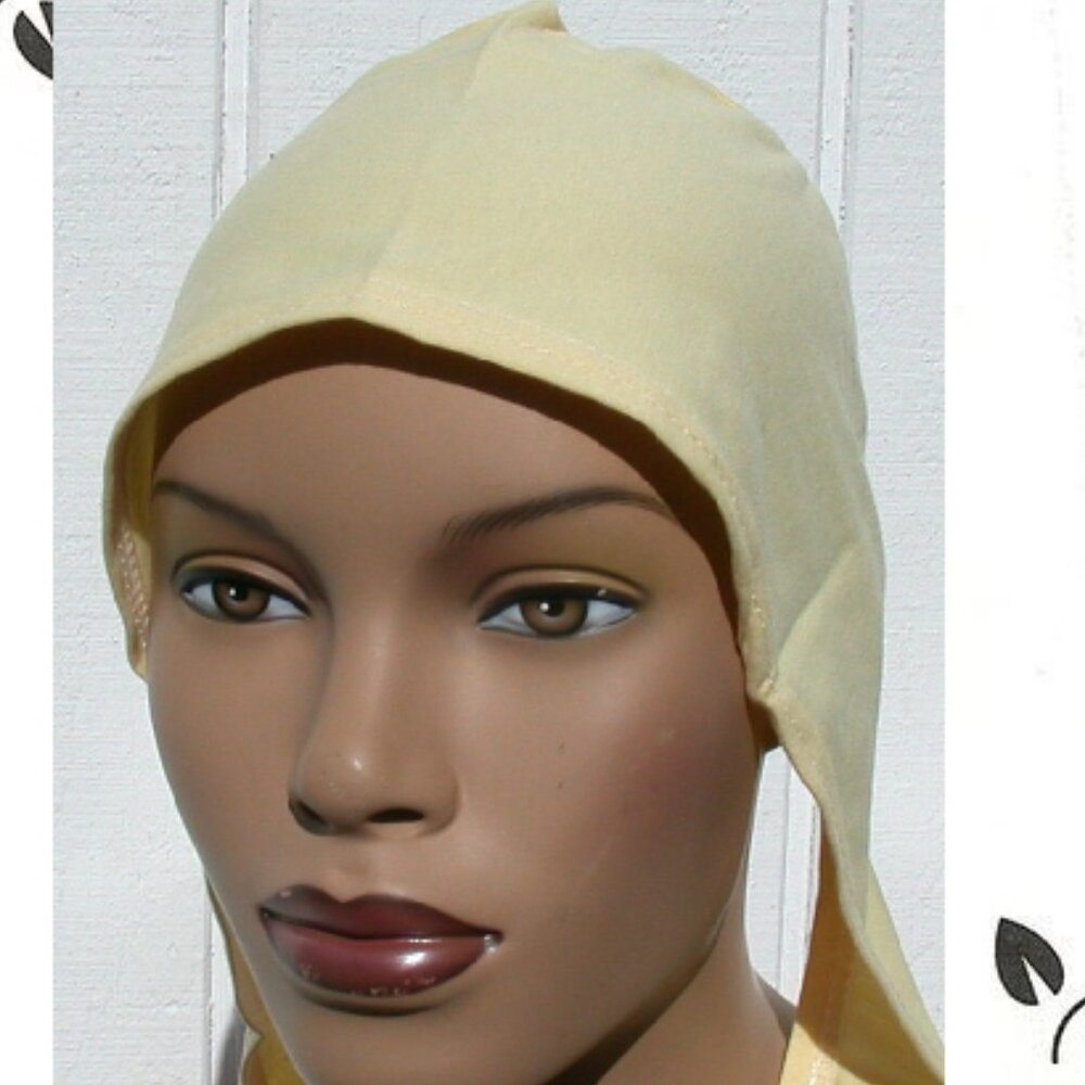 Yellow Cotton Tie Back Bonnet